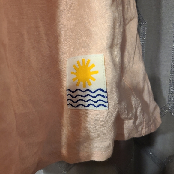 LF Markey Peach Oversize Basic Linen Romper 0 - Picture 4 of 5